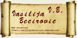 Vasilija Bećirović vizit kartica